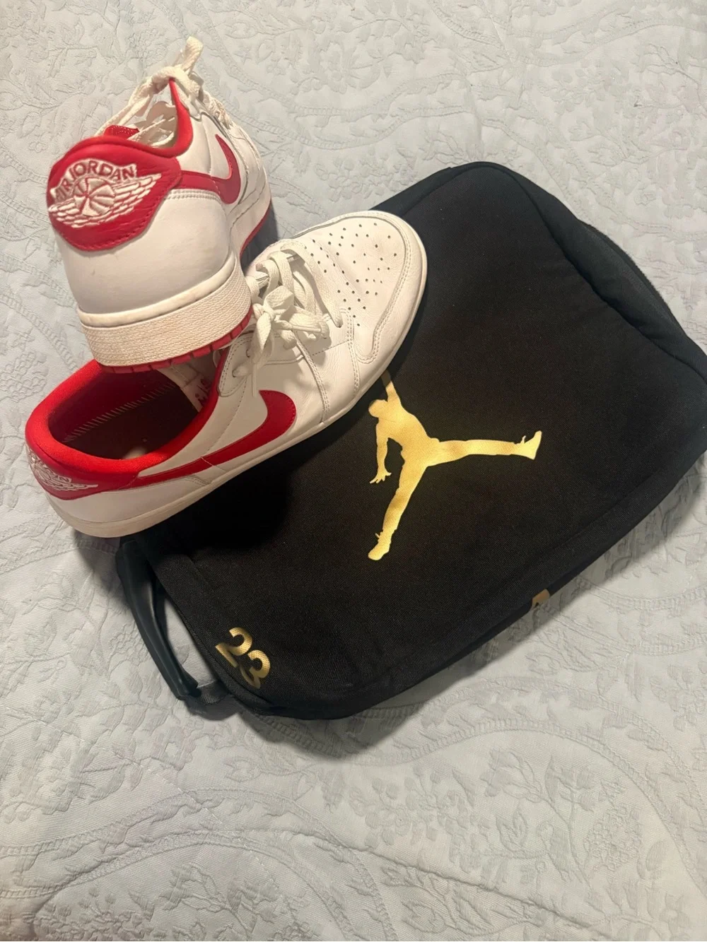 Jordan Black and Gold Toiletry Bag with Jumpman Logo